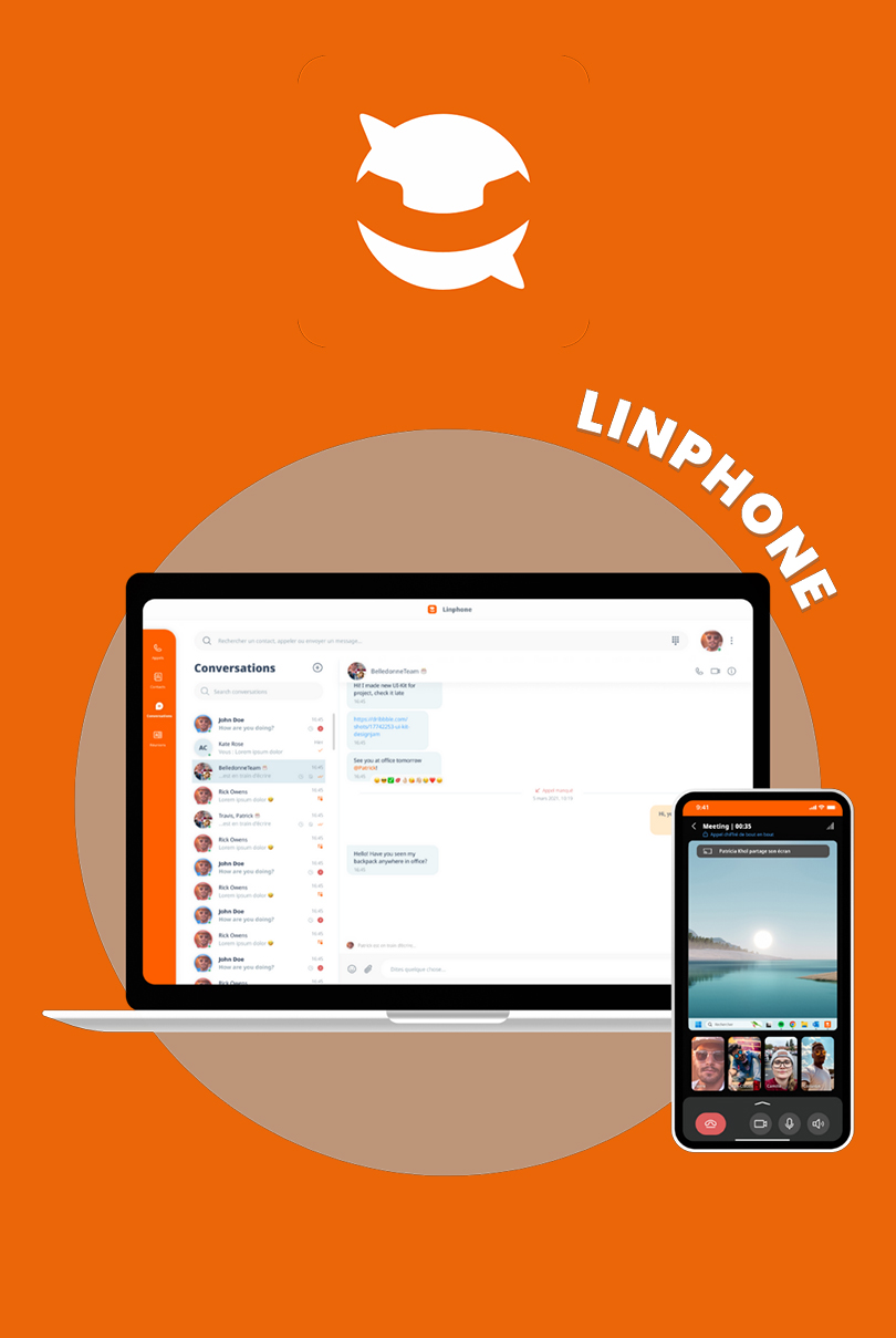 Support representative answering FAQs about Linphone customization