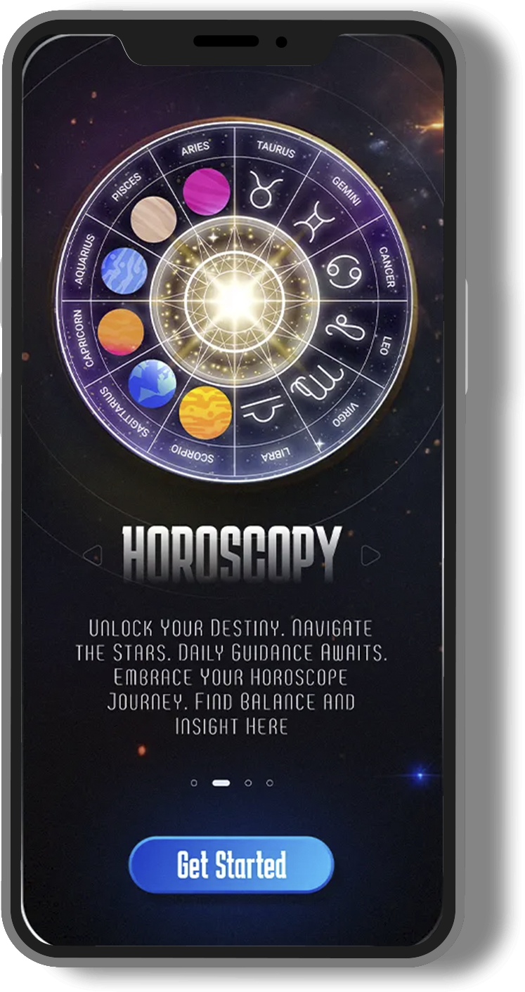 Personalized horoscope generation and zodiac compatibility report screen.