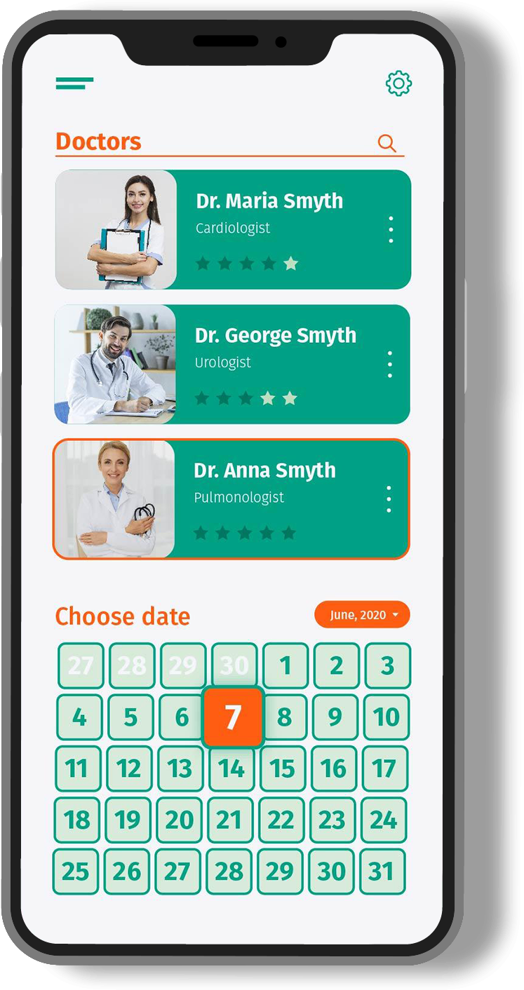 Patient profile management and visit history panel.