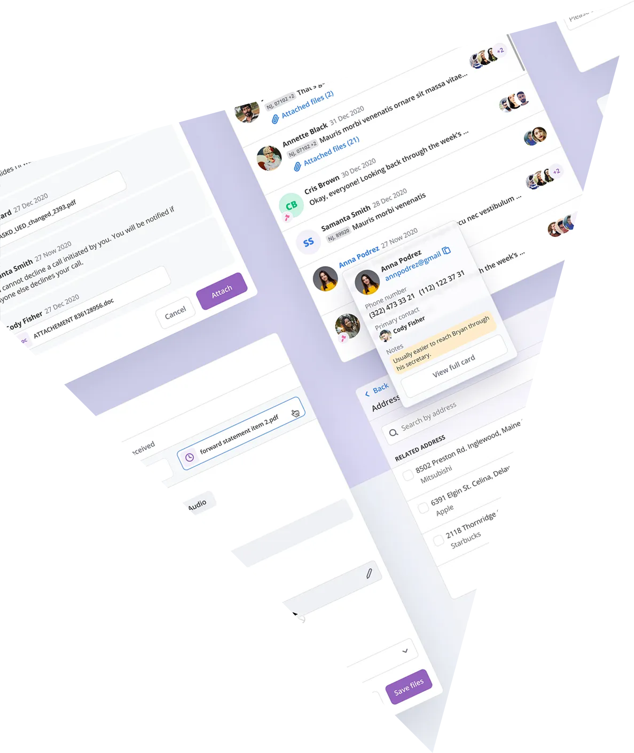 HR management module with employee data, attendance, and payroll settings.