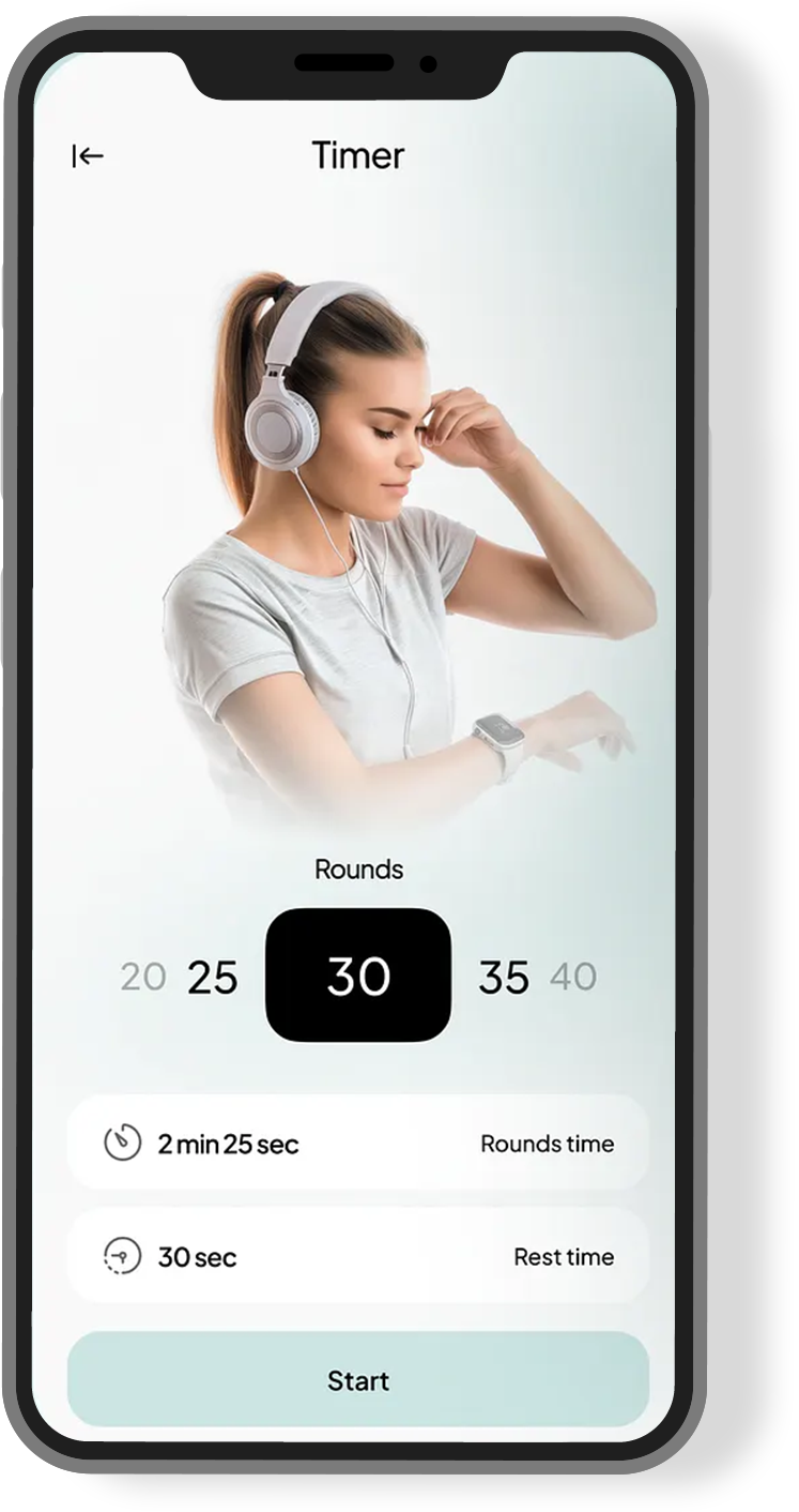 Fitness app user screen showing daily steps, calories burned, and goal tracking.