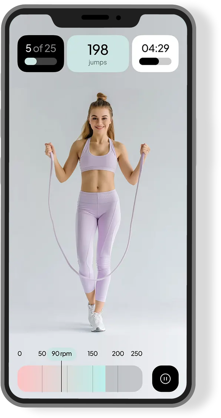Live workout session and on-demand video library in a fitness app.