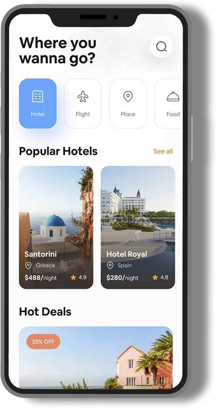 Hotel management admin panel with booking overview and revenue analytics.