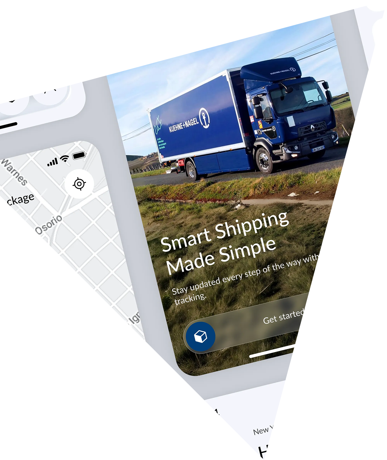 Admin dashboard showing logistics KPIs, fleet status, and order summaries.