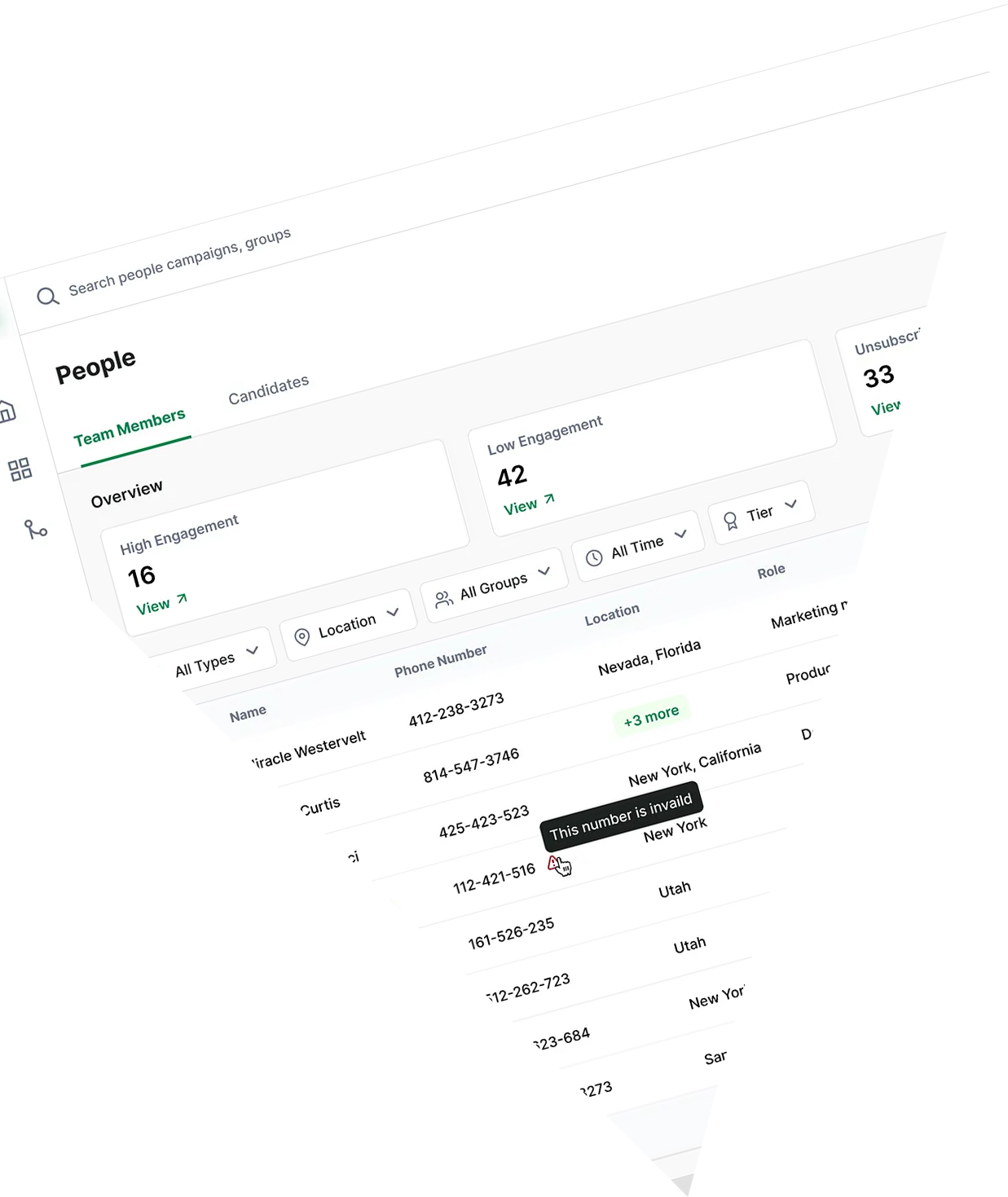 Job posting module with role descriptions and publishing options.