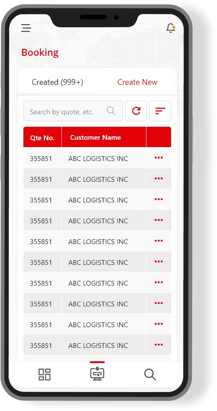 Customer view of package status, delivery ETA, and notifications.