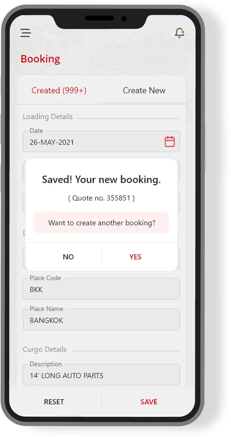 In-app billing system for shipping payments, invoices, and reports.